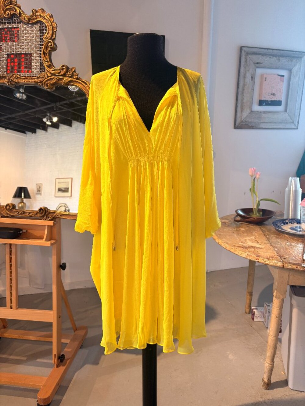 Diane von Furstenberg New Fleurette Dress, Canary Yellow, Sz 4